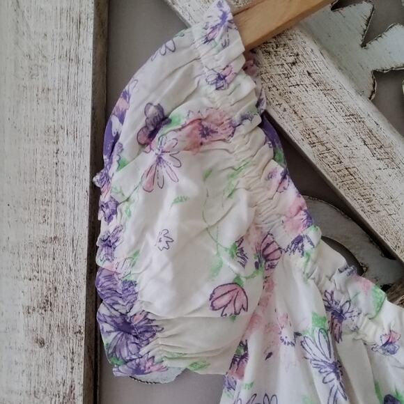 Abound Women's Floral Off-Shoulder Smocked Crop Top - Picture 3 of 6